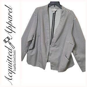 AVA VIV Black and White Striped Casual Jacket 4X